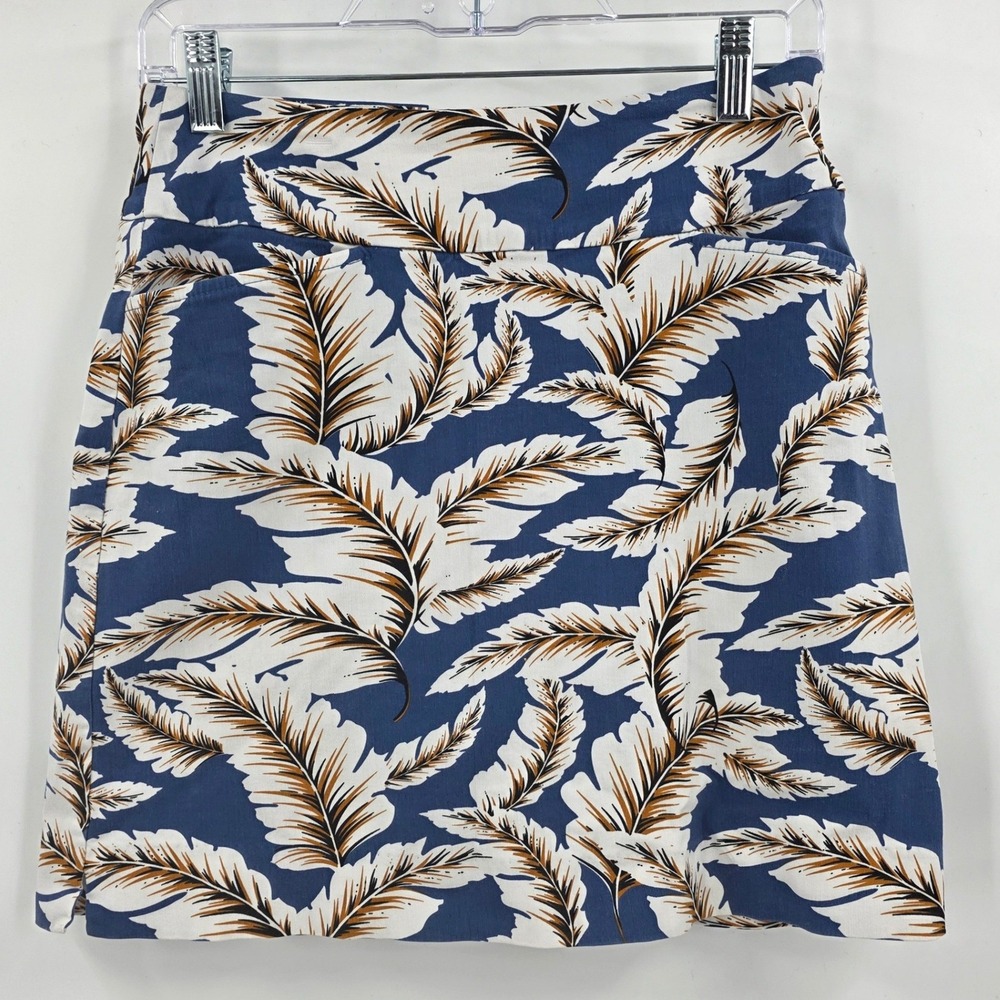SWING CONTROL GOLF SKORT WOMENS SIZE 4 BLUE TROPICAL LEAF POCKETS ATHLETIC SKIRT - Picture 2 of 12